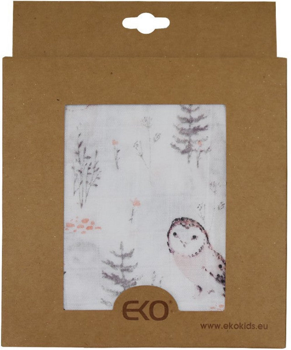 BAMBOO SWADDLE & NAPPY 120 x 120 cm OWLS
