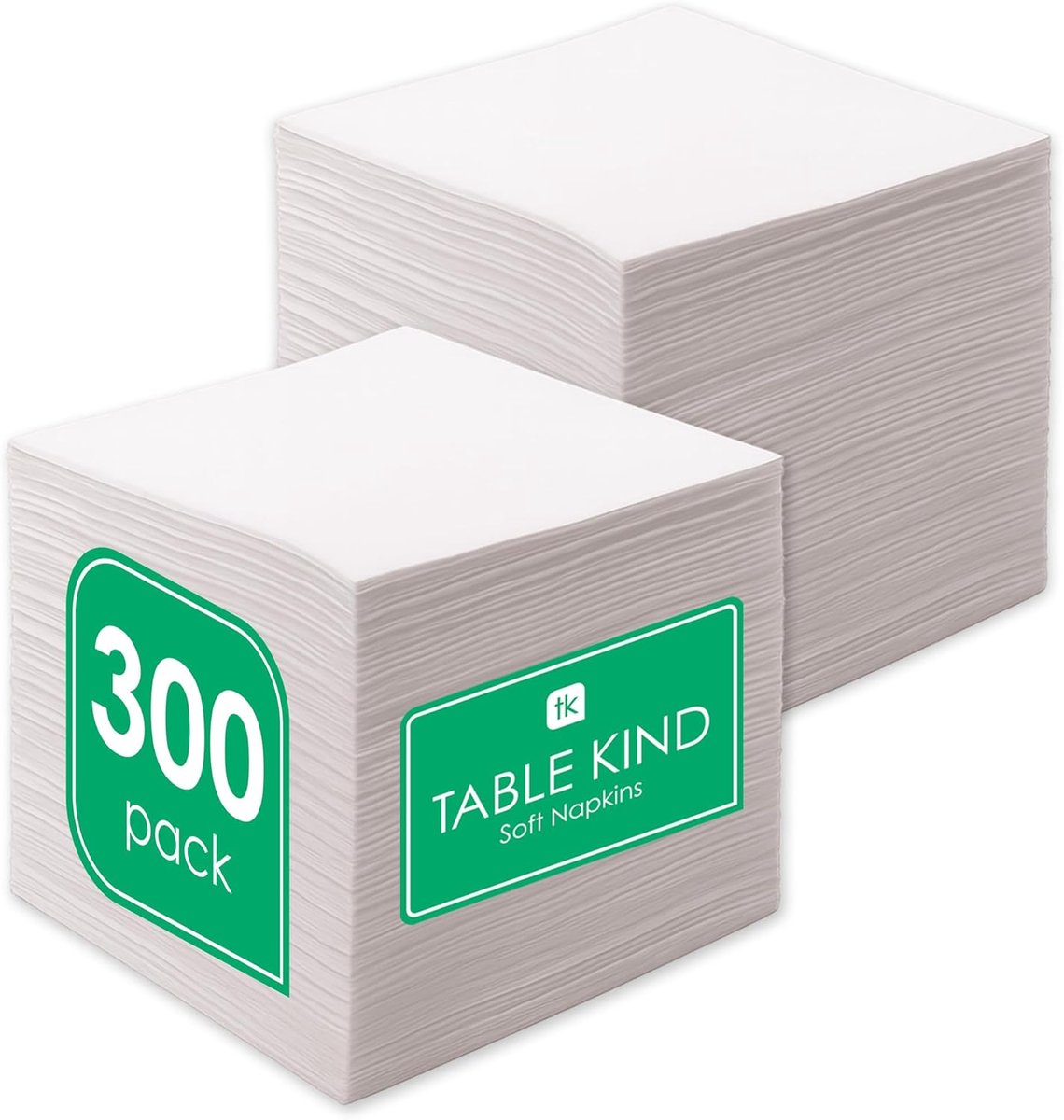 Table Kind Papieren Servetten 300 Stuks – Wit – 1-laags 33 cm – Wegwerp Servetten voor Catering, Horeca, Festivals, BBQ & Dagelijks Gebruik – Recyclebaar – Gemaakt in EU