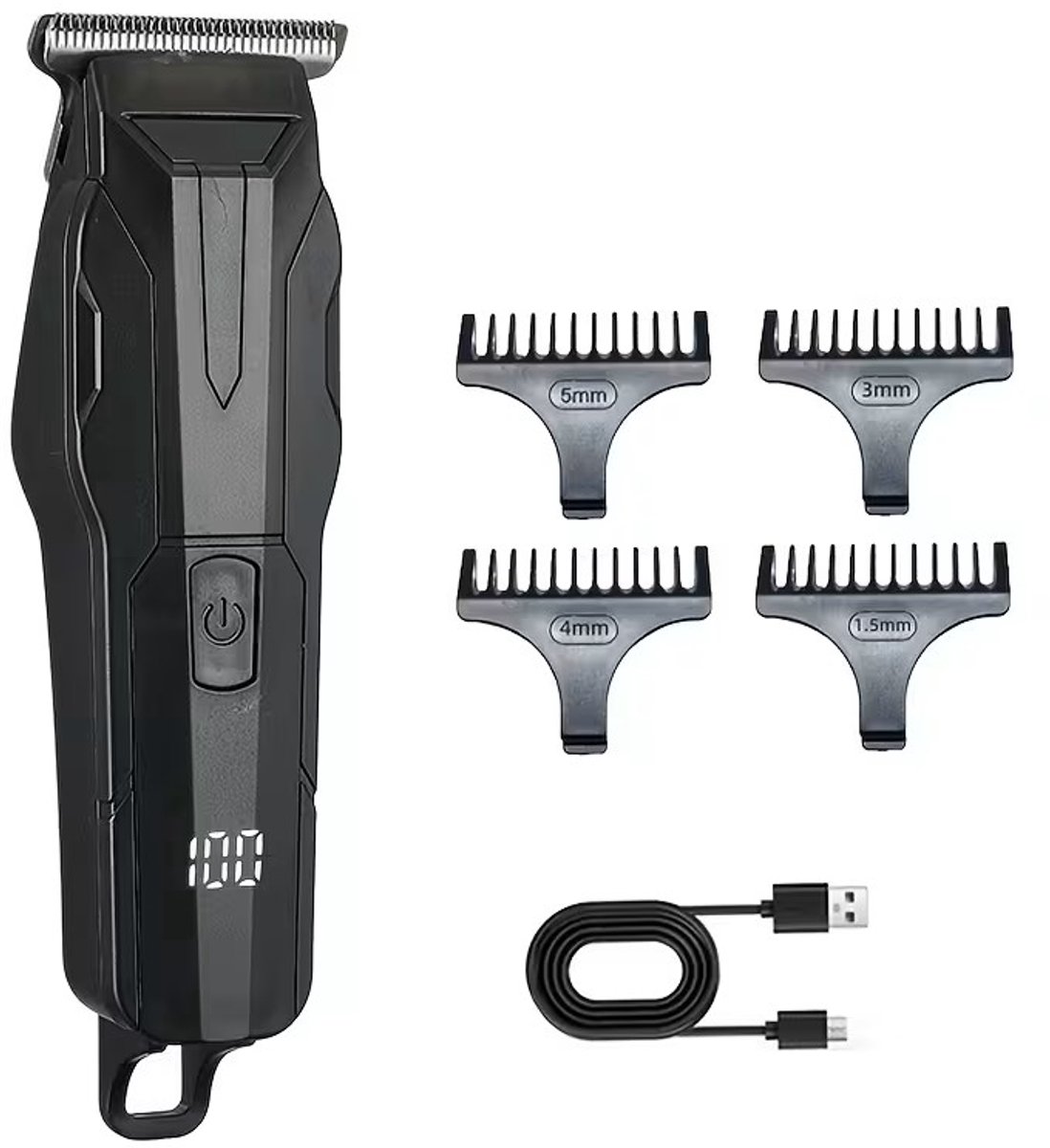 FEIYBA Scheerapparaat - Usb Oplaadbare Tondeuse - Lichaamshaar + Baardtrimmer - Krachtige en Compacte Tondeuse - Kleur: Zwart