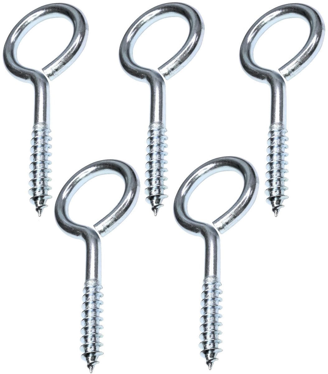 Store_8 - Schroefoogbout - Set van 5 stuks - Verzinkt staal - Ø25x50mm - Montagegereedschap - DIY hardware - Geschikt voor diverse toepassingen