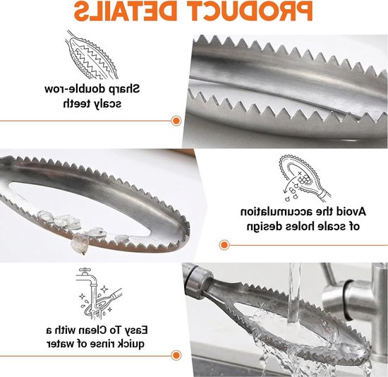 Roestvrijstalen 2-in-1 Viskorf met Ontstopper - Ideaal voor Thuiskeuken, Restaurants en Vissers, Perfect voor Precisieweegschalen en Visgerei van Merkloos — afbeelding 2