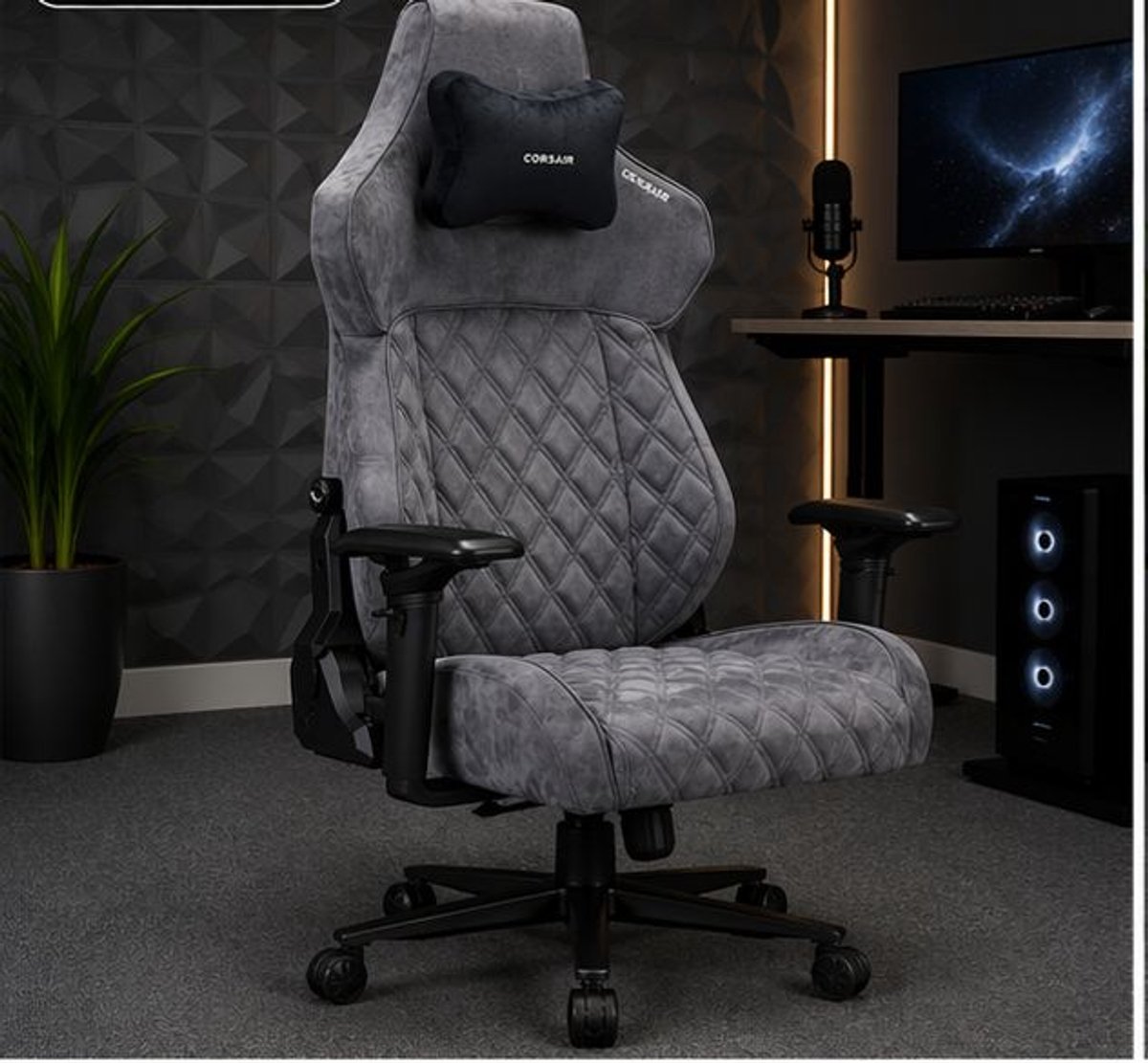 Gaming stoel ergonomisch premium stof verstelbaar met lendensteun en 5D armleuningen 71 x 39 x 85 cm Sherwood groen – Vermissen