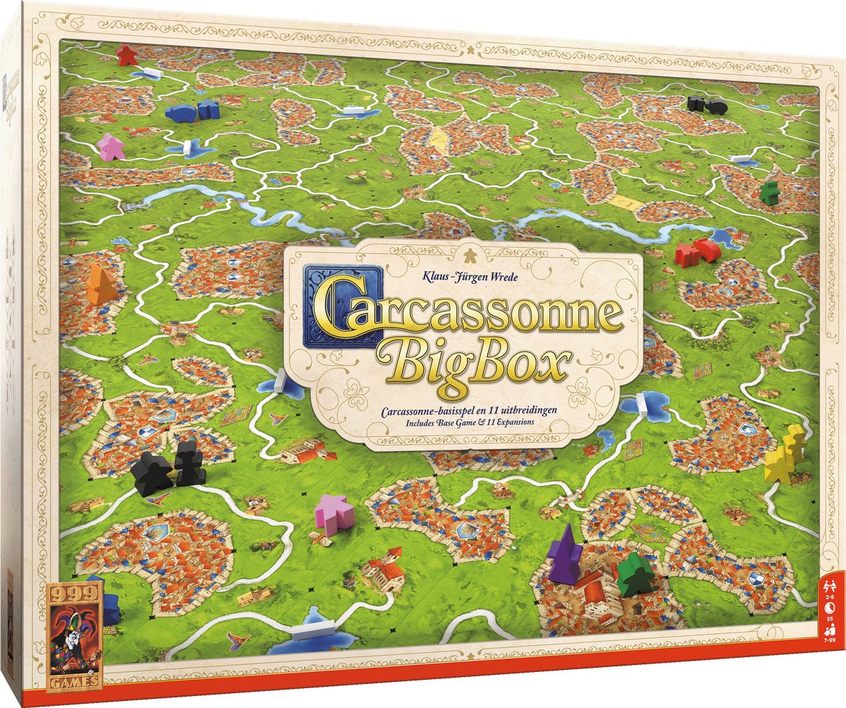Bol.com 999 Games - Carcassonne Big Box 4 - Bevat 11 uitbreidingen - Bordspel - Strategiespel - Gezelschapsspel - Familiespel - ... aanbieding