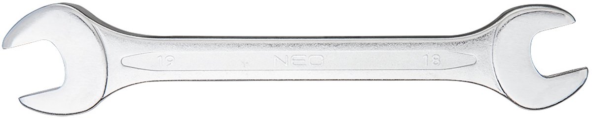 NEO 09-818 - Dubbelzijdige Sleutel - 18 x 19 mm - DIN 3110 - Chroom-vanadiumstaal