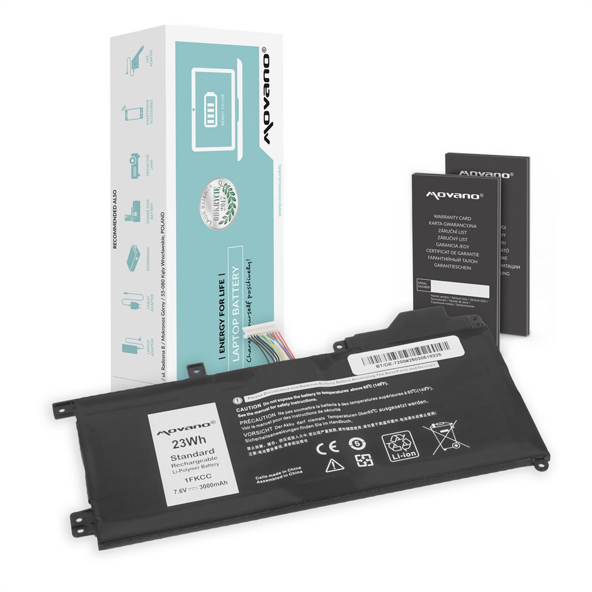 Movano - Bateria voor DELL Latitude - 1FKCC - 2-in-1 - Hoge kwaliteit