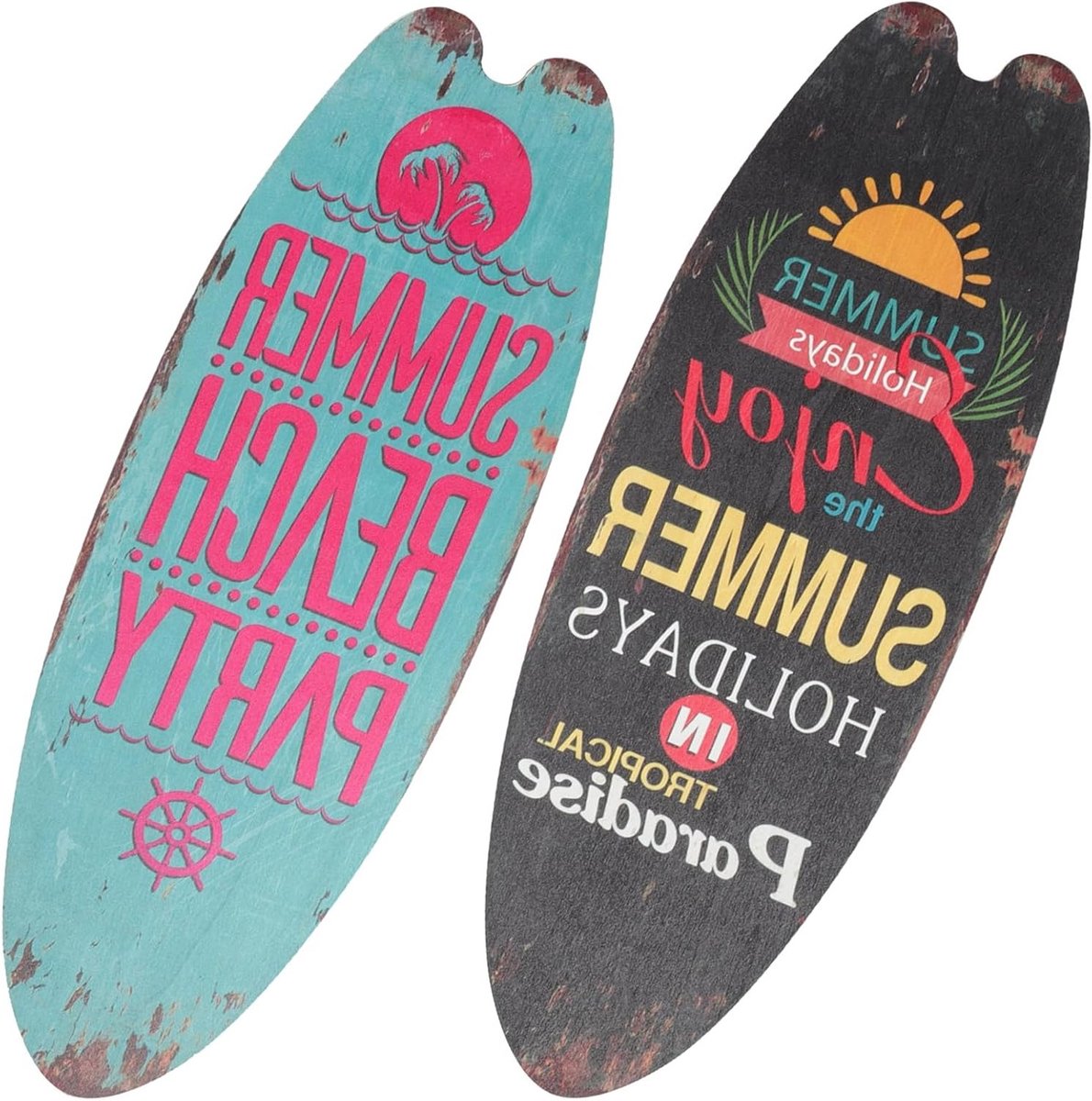 Houten Surfplank Plaquette 44 cm - Decoratieve Muurkunst in Retro Stijl voor Woonkamer, Tuin en Bar bij Zomer en Strand Decoratie