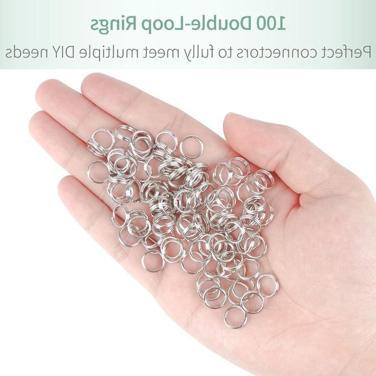 100 Stuks 10mm Kleine Splitringen met Dubbele Lussen voor Sieraden, Armbanden, Oorbellen en DIY Creaties — afbeelding 2