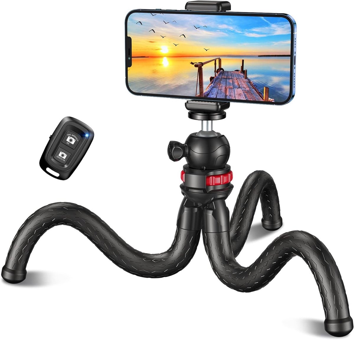 Flexibele Mini Tripod voor Smartphone en Camera met 360° Rotatie en Bluetooth Afstandsbediening, Ideaal voor Video-opnames en Selfies
