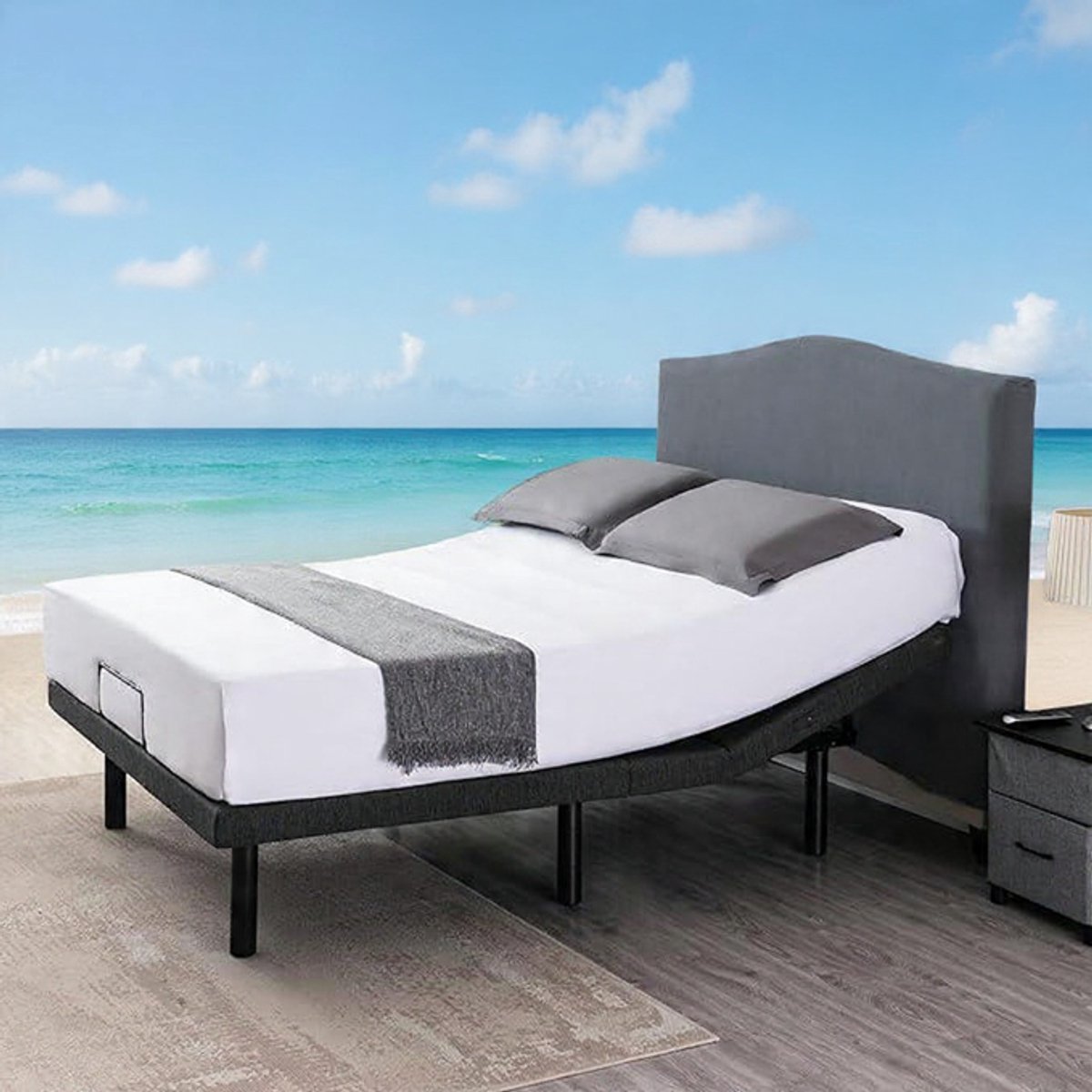 LunaMotion Pro Elektrisch Verstelbaar Bedframe 120x200 cm met Dual Motor, Zero Gravity, USB-poorten, Draadloze Afstandsbediening en Nachtverlichting