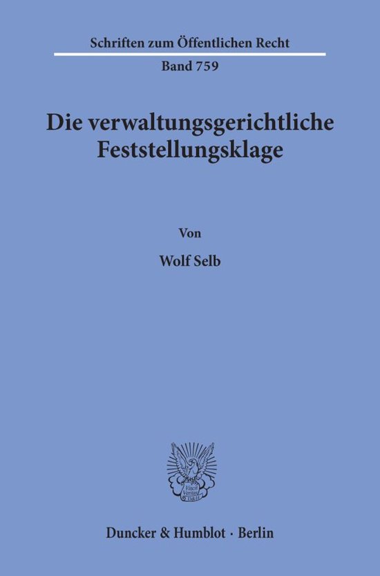 Die Verwaltungsgerichtliche Feststellungsklage - cover