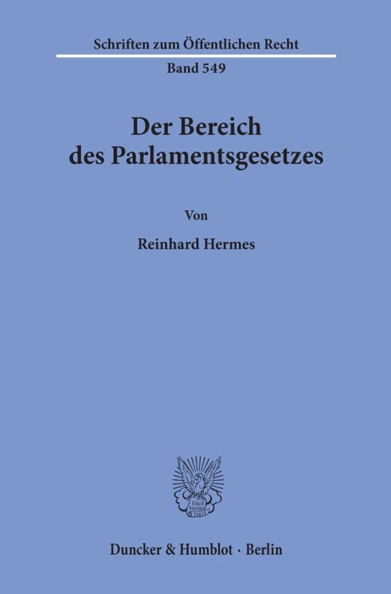 Der Bereich Des Parlamentsgesetzes - cover
