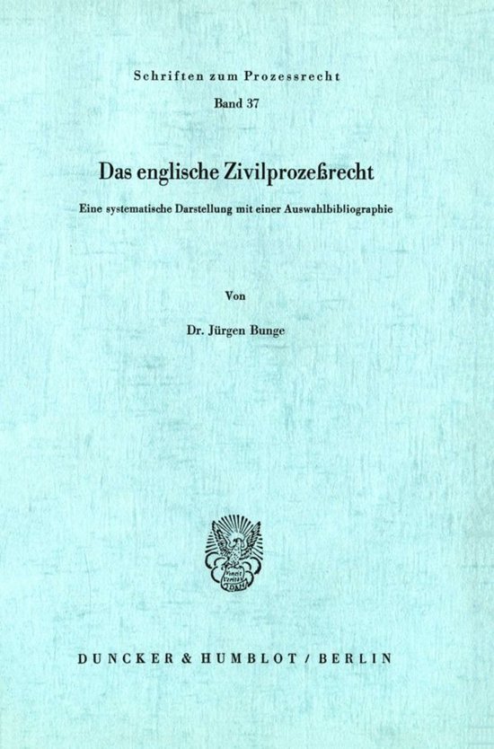 Das englische Zivilprozeßrecht - cover