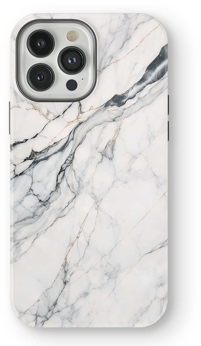 DripCase Hoesje geschikt voor iPhone 13 Pro Marmer | Marble Moods | Magnetisch Opladen | 2-in-1 Ontwerp | Luxe Marmeren Case geschikt voor iPhone 13 Pro Classic White Marble