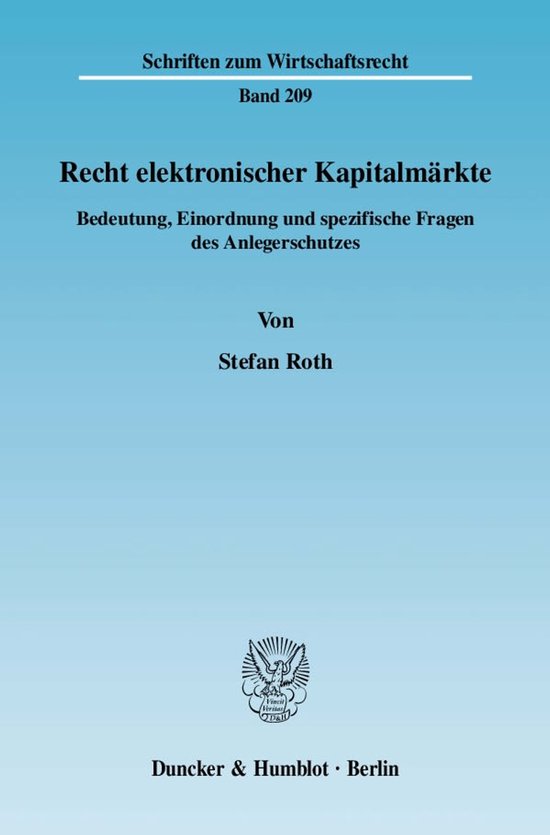 Schriften zum Wirtschaftsrecht209- Recht elektronischer Kapi ... - cover