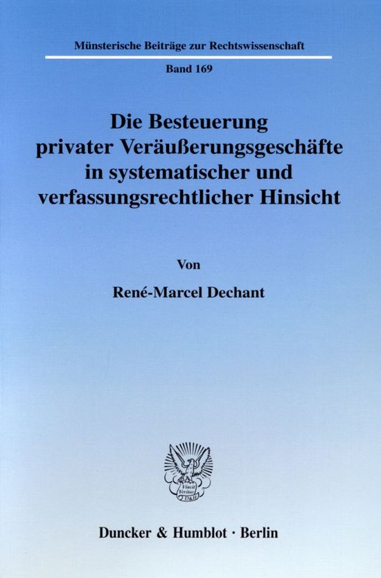 Die Besteuerung privater Veräußerungsgeschäfte in systema ... - cover
