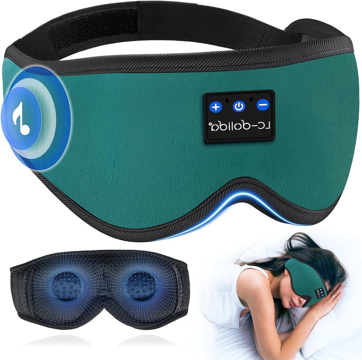 Geavanceerd 3D Slaapmasker met Bluetooth Hoofdtelefoon voor Zijslapers, 16 Uur Muziekweergave, Ideaal voor Ontspanning en Slaapverbetering