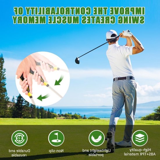 Dailygoods- Golftrainer voor Kinderen - Club Grip Trainer - Antislip TPR - Swing Corrector - Verbeterde Handplaatsing - Veilig Bevestigingsontwerp - Golfhandschoen van Dailygoods — afbeelding 4