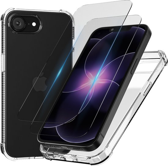 Coque de téléphone transparente avec un téléphone et des protecteurs d'écran, avec le texte "Ultra Dun".