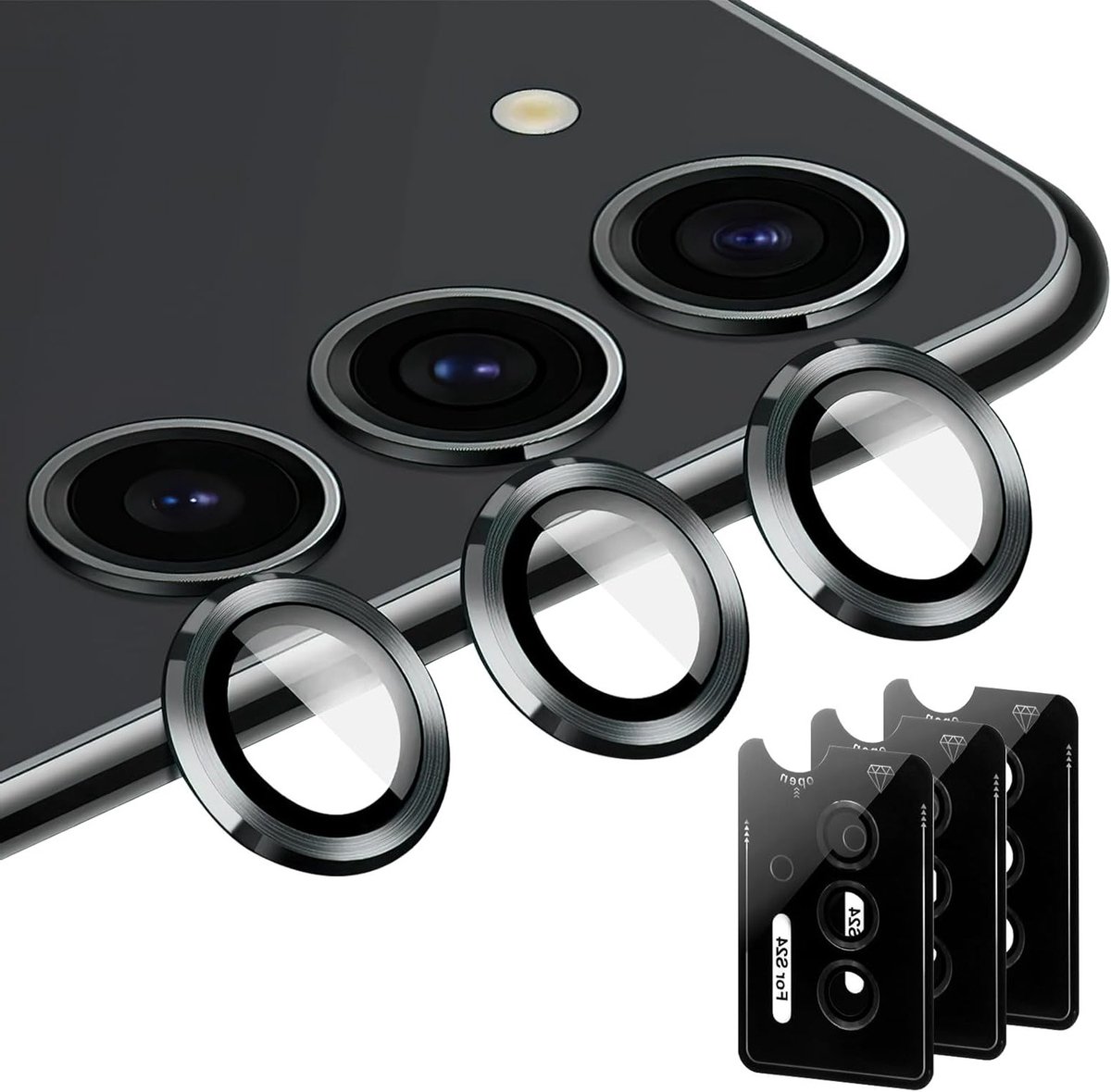 Camera Bescherming voor Galaxy S24 5G, 9H Hardheid, HD Helder Gehard Glas, Krasbestendig en Schokabsorberend