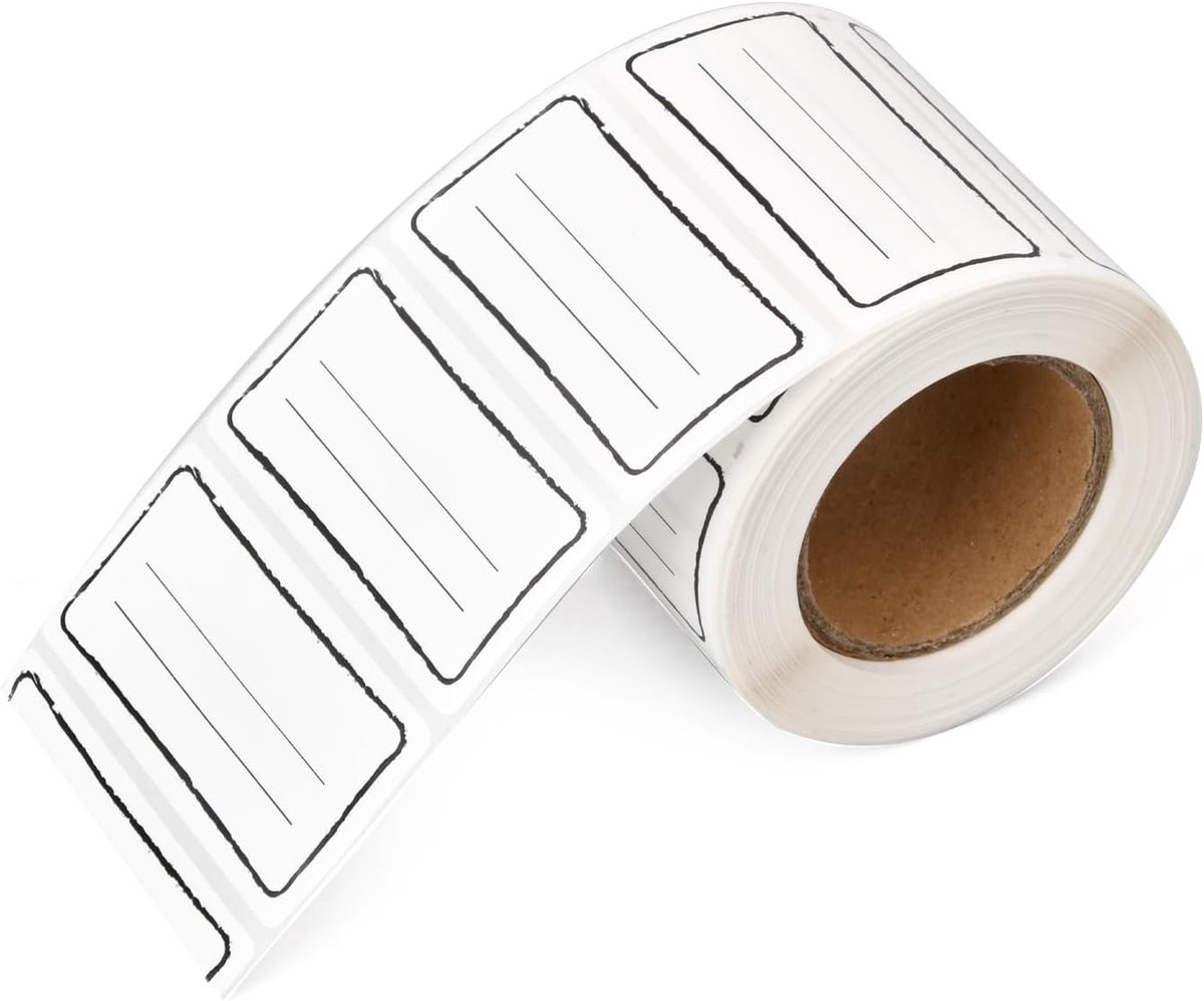 Zelfklevende etiketten 60 x 30 mm, 500 stuks, waterdicht en niet-plakkerig, ideaal voor keuken en kantoor, eenvoudig te beschrijven, veelzijdig voor flessen en glazen