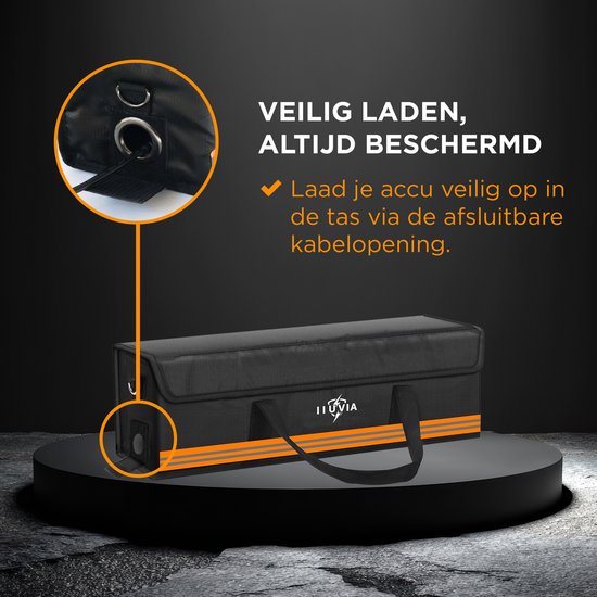 Ebike Accutas 50 * 14 * 16cm waterdicht (L) 8 lagen vuurvaste accutas tot 1400°C, - Accutas Ebike - Accu Tas - Accutas Ebike Brandveilig - Accu Hoes van Accutas — afbeelding 3