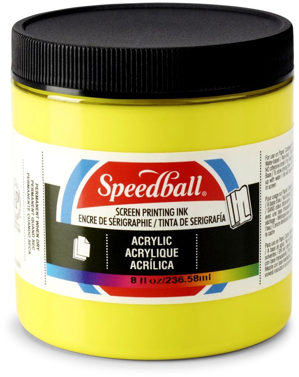 Acrylic ink process yellow screen printing - Speedball