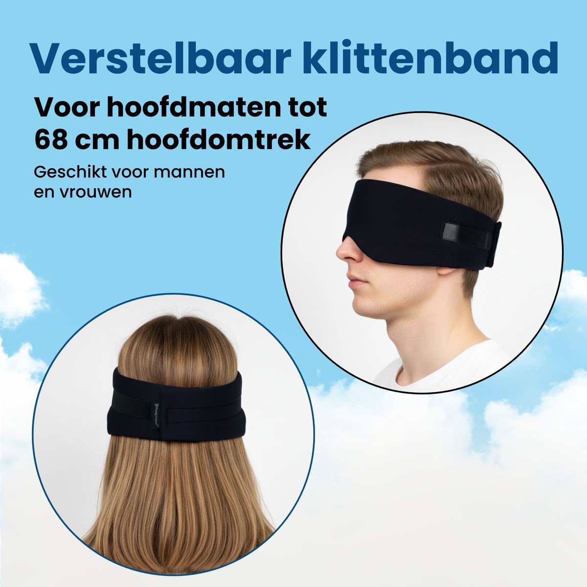 PurelyGoods® Slaapmasker - Oogmasker - Verduisterend - Mannen en Vrouwen - Katoen - Zwart — afbeelding 2
