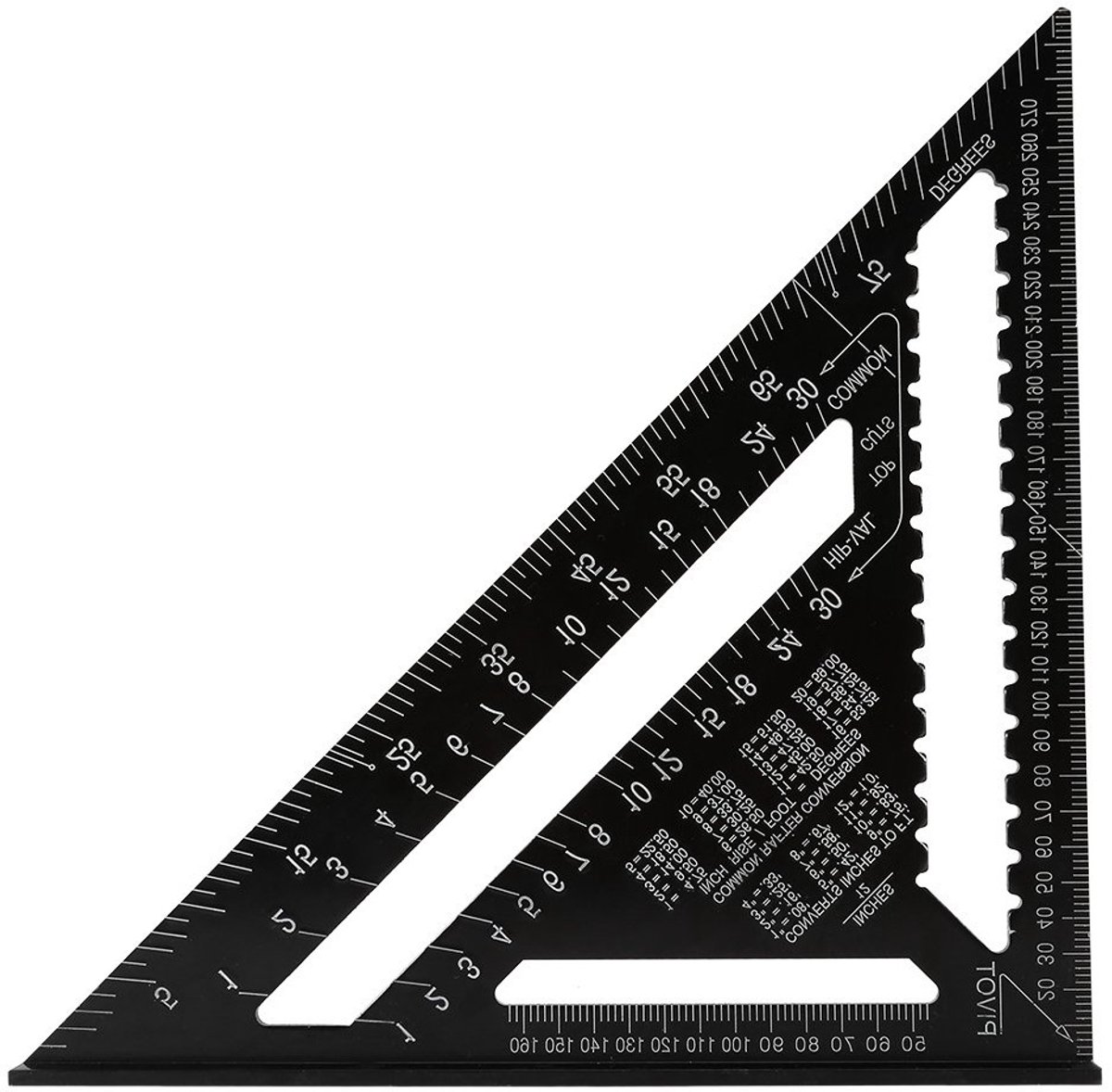 Aluminium Driehoekige Liniaal 30 cm met Graadenschaal voor Dakbedekking, Bouw en Renovatie