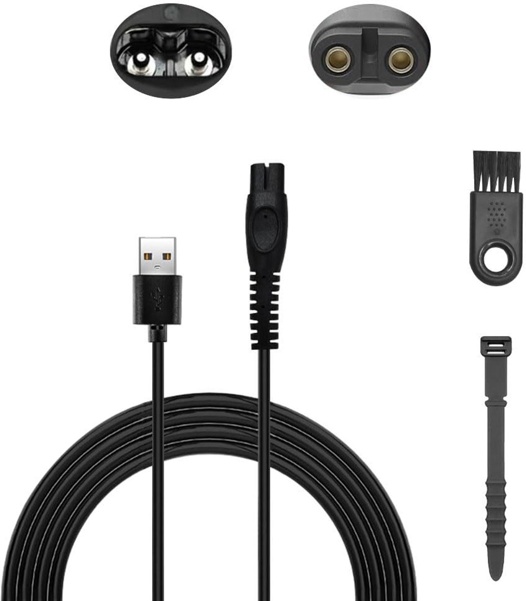 Oplaadkabel 5V voor diverse scheerapparaten, USB-kabel voor elektrisch scheerapparaat, vervangende kabel voor Philips One Blade en meer