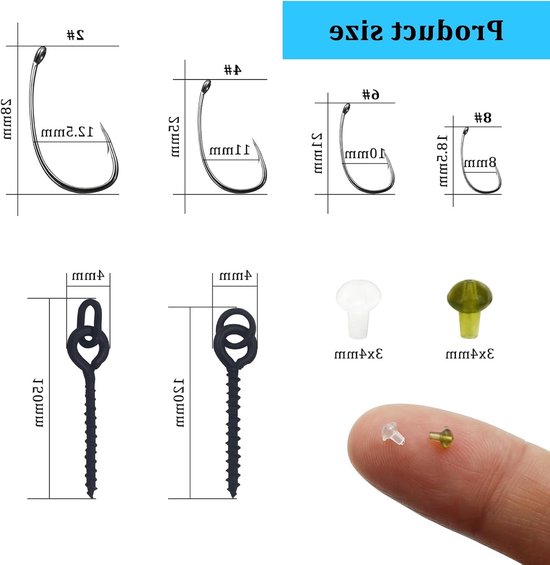 Complete Set van 154 Vishaak Accessoires met Stopper, Bait Screws en Duurzame Haakonderdelen voor Effectief Vissen — afbeelding 5