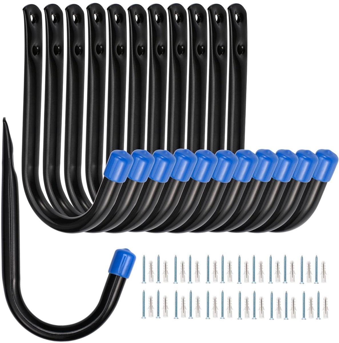 Winkel1 - Garage Storage Hooks - Heavy Duty Hangers - 12 Pack - J Utility Hangers - Ophangen van gereedschappen - Geschikt voor garage