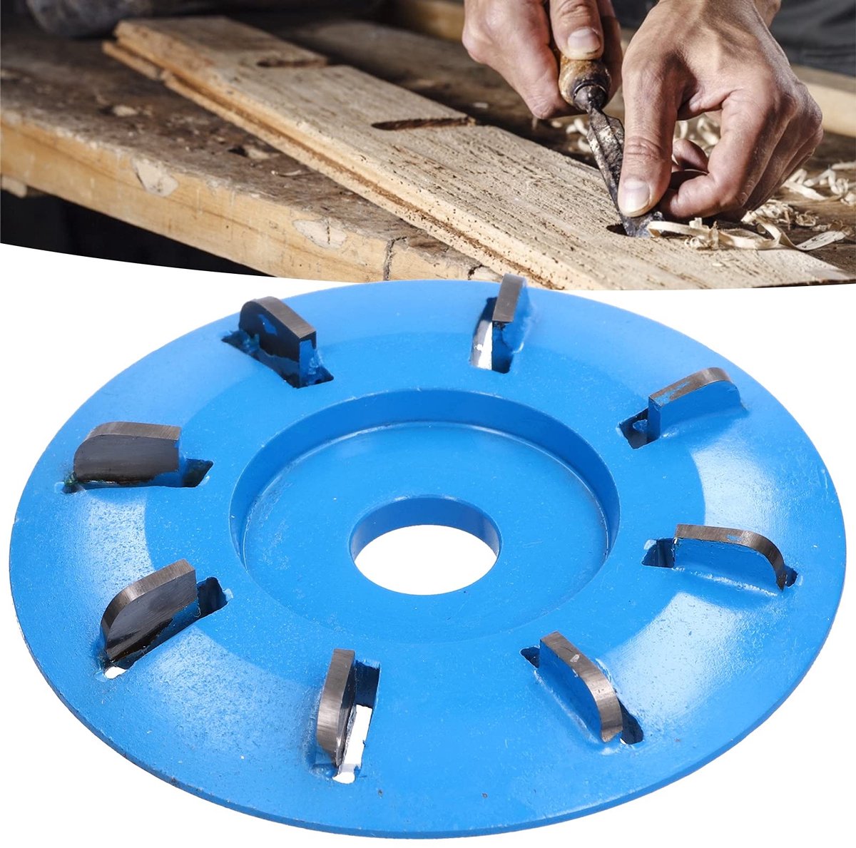 Winkel1 - Houtbewerking - Turbo Carving Disc - 8 Tanden - Carbon Staal - Voor Hout Snijden en Polijsten - Geschikt voor Haakse Slijper
