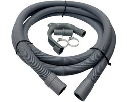 Fixem afvoerslang 3,5m wasmachine vaatwasser, geschikt voor 19mm 21mm aansluitingen - verlengslang afvoerslang met bocht en klemmen en verleng adapter - Geschikt voor alle merken