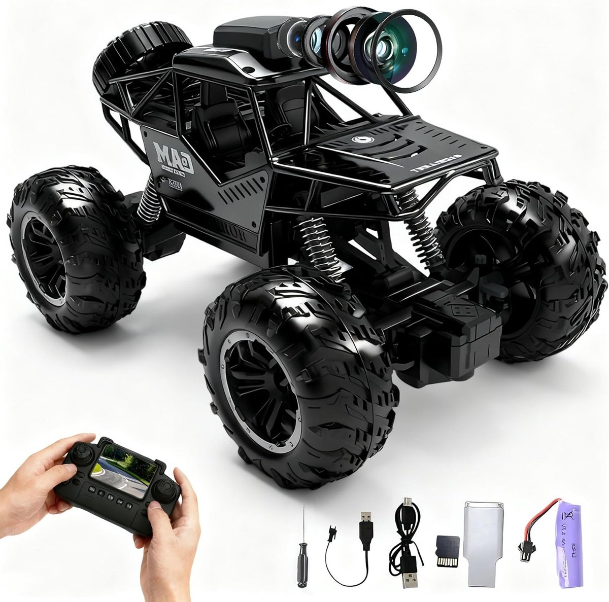 Afstandsbediening Auto met FPV HD Camera, 2.4GHz, Off-Road Voertuig, LCD Display, WiFi, Real-Time Beeldoverdracht, 4GB SD Kaart, 2 Batterijen en Speelplezier