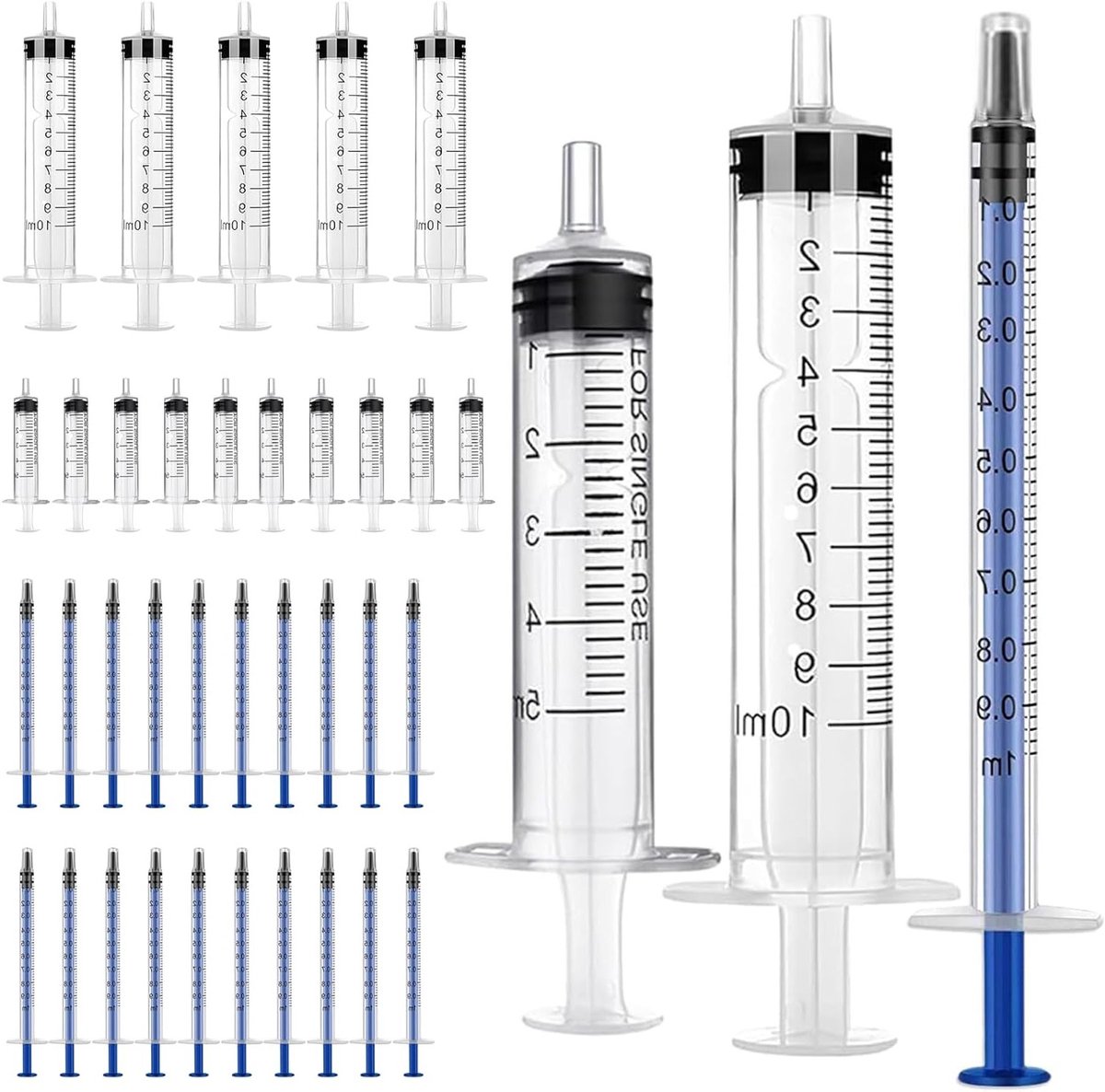 Mengspuiten zonder naald, 35 stuks voor vloeistoffen, hars, lijm en inkt - ideaal voor laboratoria, doe-het-zelvers en E-vloeistof toepassingen