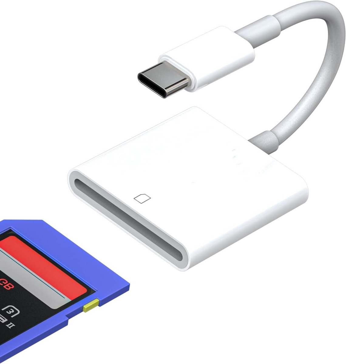 SD Kaartlezer USB C voor iPhone 15 Pro Max, iPad en MacBook - Compacte Geheugenkaartlezer met Thunderbolt Aansluiting en Compatibiliteit met Samsung Accessoires