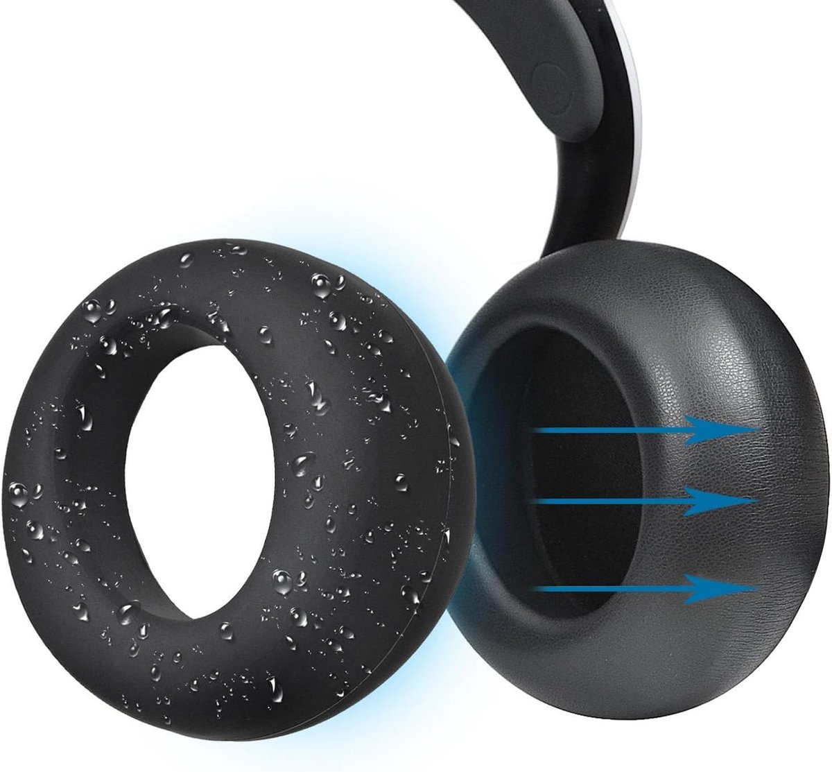 Vervangende Oorkussens voor Sony Playstation Pulse Elite Hoofdtelefoon - Zachte Silicone Oorkussens voor Comfort en Geluidsisolatie (Zwart)