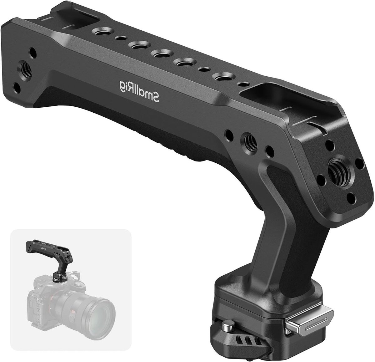Ergonomische Quick Release Top Handle voor ARRI met QR-slide NATO Rail, 1/4"-20 Schroef en 15kg Draagvermogen
