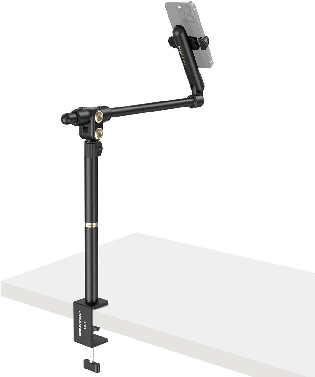 Mobiele Telefoonhouder Overhead Statief Tafelhouder voor Camera - Geschikt voor iPhone, Android en Samsung - Ideaal voor Keuken, Make-up, Tekeningen, Vlogs en Live Streaming