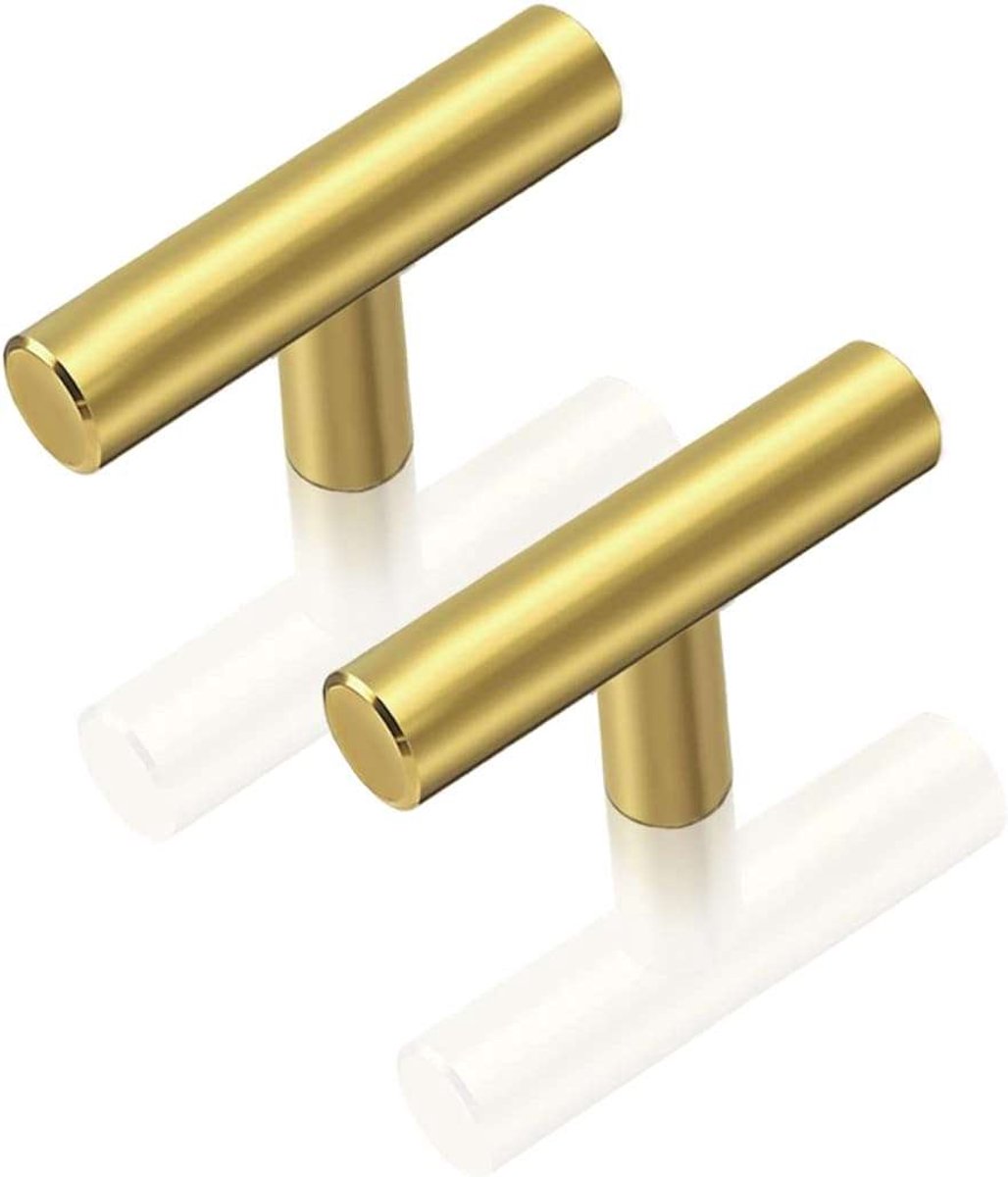 CE - Meubelgreep Reling - T-vorm - Goudkleurig - 5cm - 20 stuks