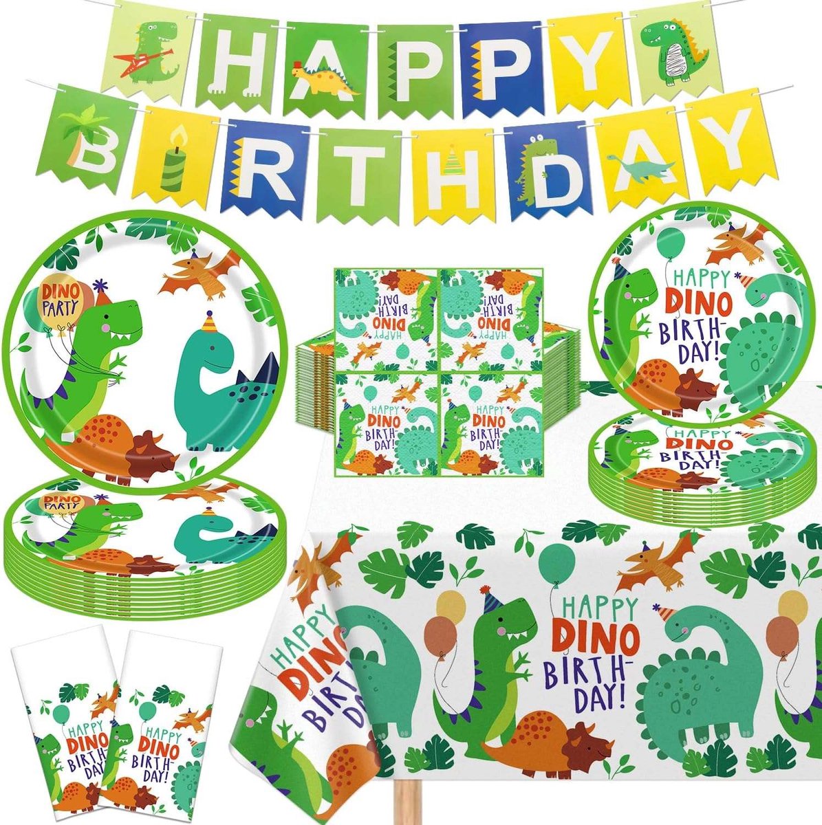 CE - Wegwerpservies - Tropisch Thema - Baby Shower - 123-delig