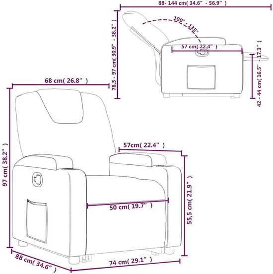 Sta-op stoel - Opsta-hulp fauteuil - Ondersteuning bij opstaan - Elektrische heffunctie - Zitdiepte 57 cm - Taupe — afbeelding 5
