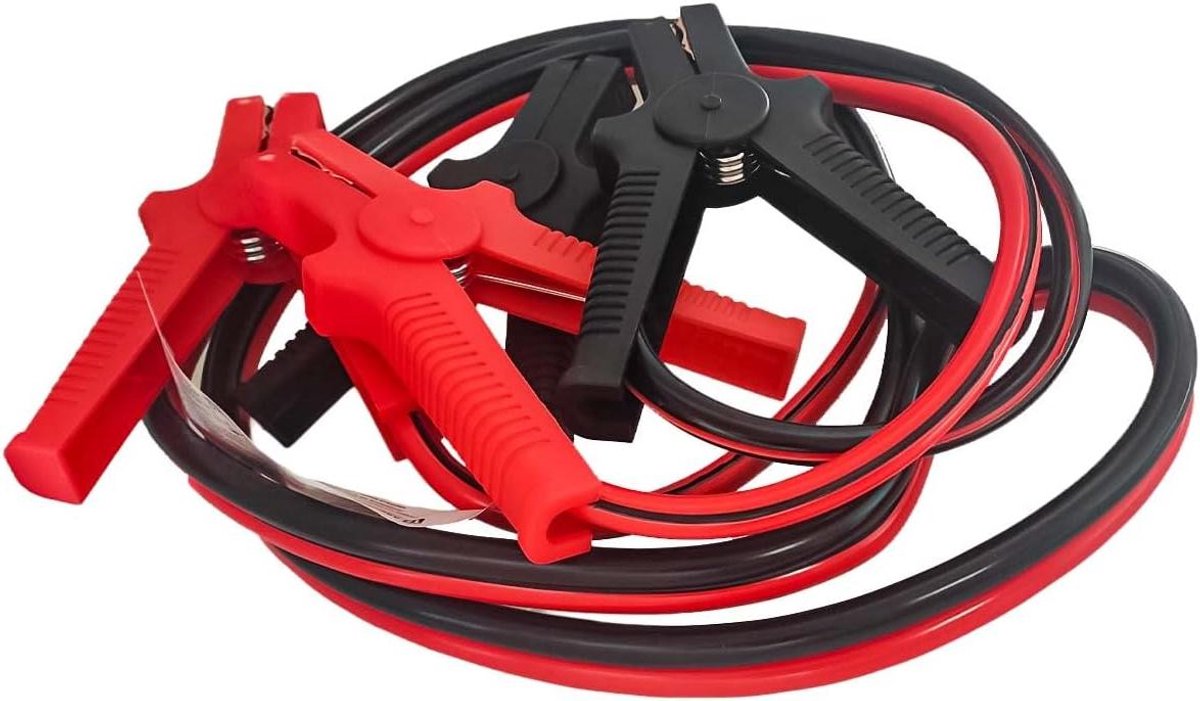 Startkabels Auto - Accukabels Nood - Auto Starten - 1000 Amp Vermogen - 16 mm² 2.5 m - Zwart Rood