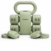 Caryota 2-in-1 Verstelbare Kettlebell & Dumbbells - 2x 2.5 kg Dumbbell Set - 5.5 kg Fitness Gewichten Voor Thuis Workout - Mint Groen ABS + IJzer