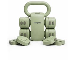 Caryota 2-in-1 Verstelbare Kettlebell & Dumbbells - 2x 2.5 kg Dumbbell Set - 5.5 kg Fitness Gewichten Voor Thuis Workout - Mint Groen ABS + IJzer