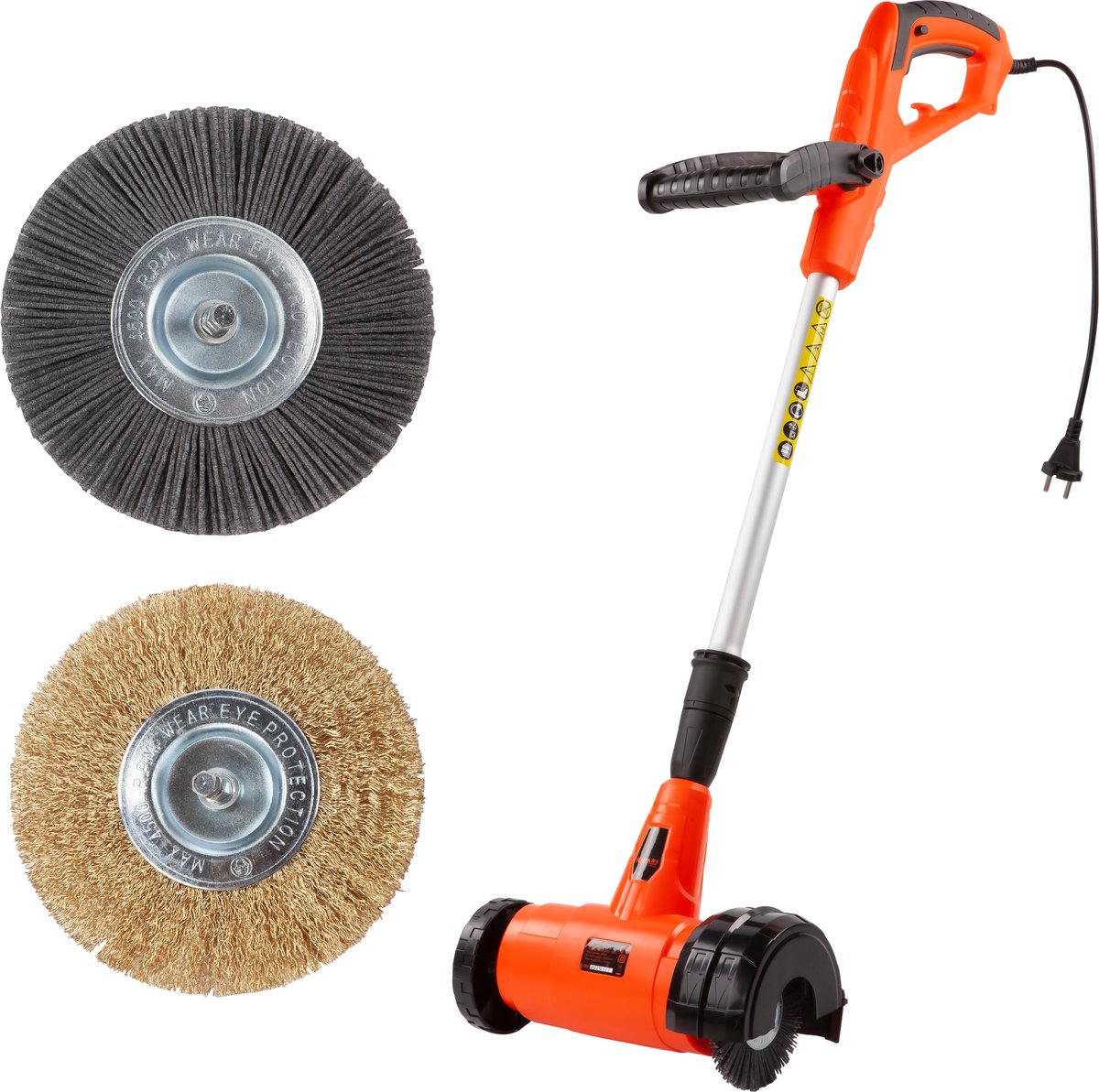 Kibani elektrische onkruidborstel 400W - Inclusief 2 borstels - 11cm diameter - Voegenreiniger - Stalen en Nylon borstel - Voegenborstel - Onkruidverwijderaar - Onkruidverdelger - Voegborstel