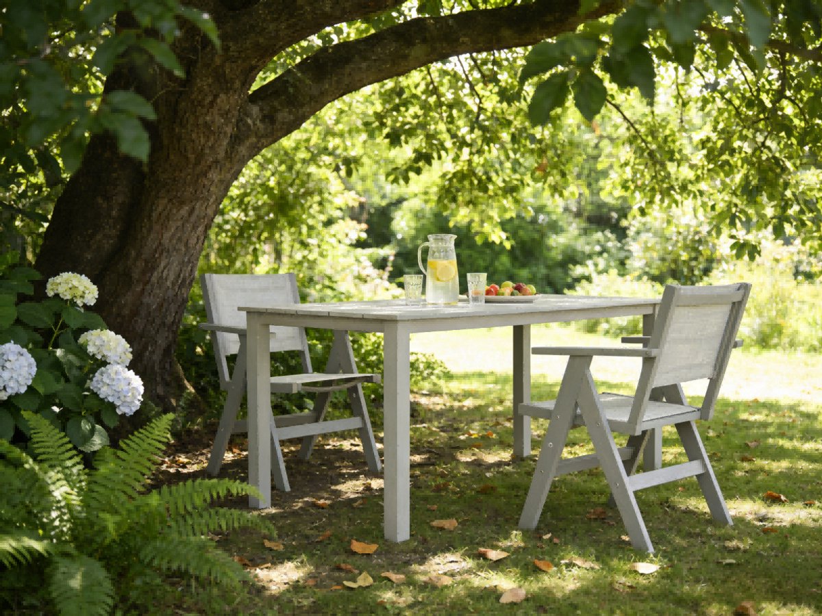 NJLYUHOME Outdoor - Allweather tuinstoel 2-stuks set - HIPS met vlechtwerk zitting & rugleuning - Weerbestendig & onderhoudsvriendelijk - Voor terras, tuin & balkon