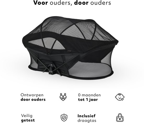 Deryan Infant Deluxe BabyBox Campingbedje - Matras en klamboe - Zwart van Merkloos — afbeelding 4