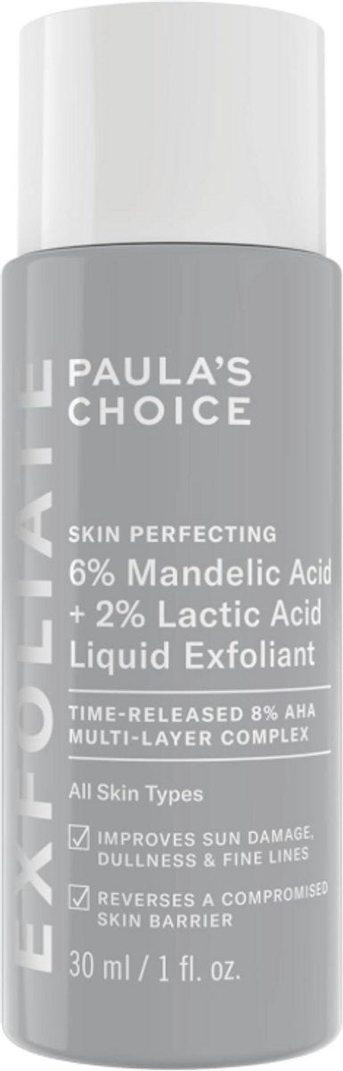Paula's Choice SKIN PERFECTING 6% Mandelic Acid + 2% Lactic Acid AHA - Gezicht Exfoliant - Vermindert Fijne Lijntjes Zichtbaar & Rimpels - Alle Huidtypen - 30 ml