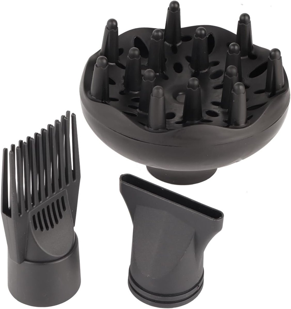 Professionele 3-delige Haardroger Nozzle Set met Diffuser en Concentrator voor Perfecte Styling en Droogresultaat, Geschikt voor 5.0 cm Buiten Diameter
